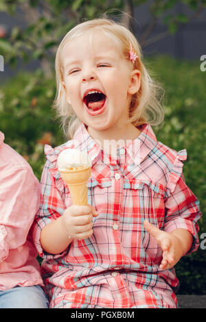 Portrait of cute white Caucasian blonde 