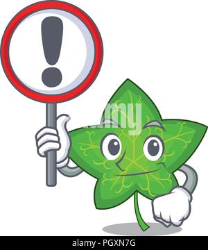 With sign ivy leaf isolated on character cartoon vector illustration Stock Vector