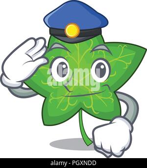 Police ivy leaf isolated on character cartoon vector illustration Stock Vector