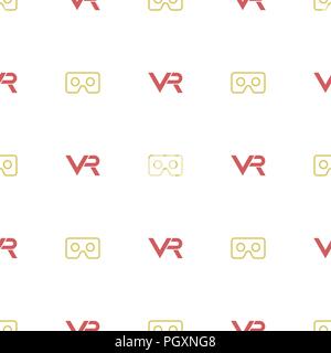 Seamless Vector Pattern With VR Logos Stock Vector