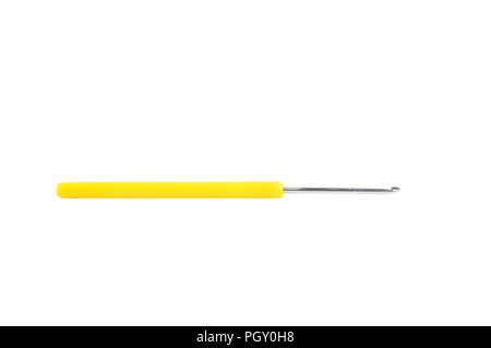 Crochet hook on white background Stock Photo