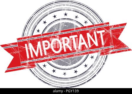 Important grunge rubber stamp on white Stock Vector
