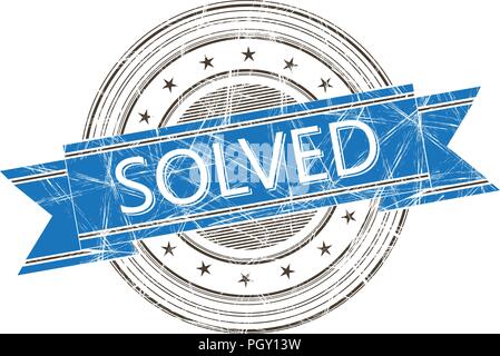 Solved grunge rubber stamp on white Stock Vector