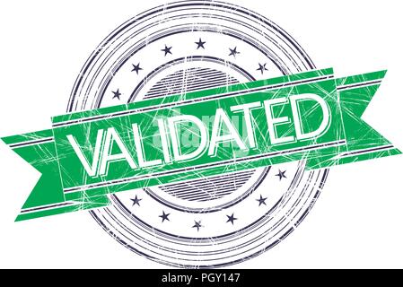 Validated grunge rubber stamp on white Stock Vector