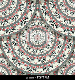 Vector seamless geometric pattern design with Romanian folk motif Stock Vector