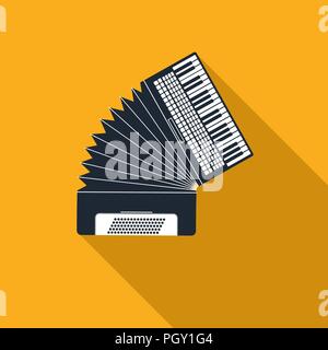 Accordion icon, flat style design Stock Vector