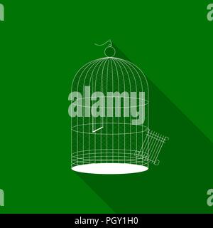 Bird cage icon, flat style design Stock Vector