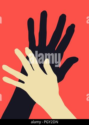 Hands reaching up, vector illustration Stock Vector