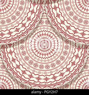Seamless pattern fish scale design with Romanian folk motif Stock Vector