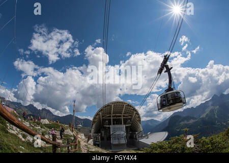 Cable car of Skyway Monte Bianco, Valle d'Aosta, Italy Stock Photo