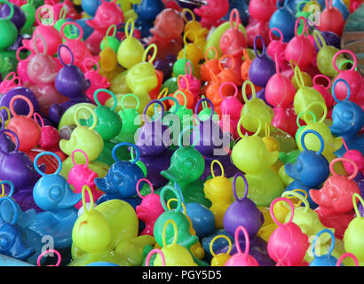 Colorful plastic ducks from a catching game at a Fun Fair Stock Photo