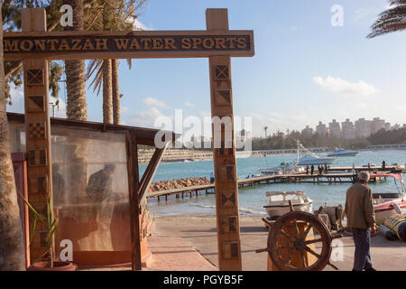 Lighthouse of Alexandria and thr Montaza Palace Stock Photo