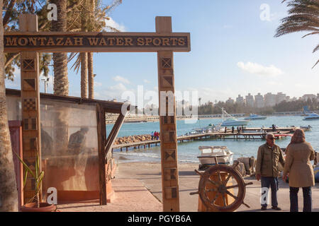 Lighthouse of Alexandria and thr Montaza Palace Stock Photo