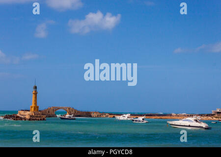 Lighthouse of Alexandria and thr Montaza Palace Stock Photo