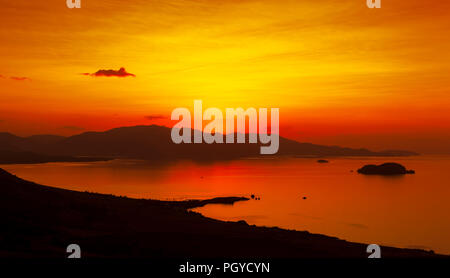 Van lake sunset view - Van city - Turkey Stock Photo