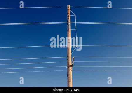 Frozen electrification's lines Stock Photo