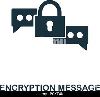 Encryption Message icon. Monochrome style design from internet security collection. UI. Pixel perfect simple pictogram encryption message icon. Web de Stock Vector