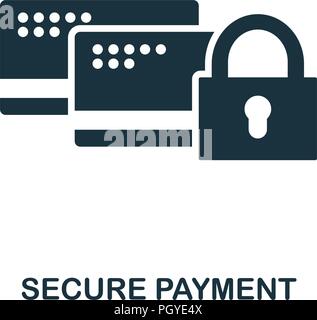 Secure Payment icon. Monochrome style design from internet security collection. UI. Pixel perfect simple pictogram secure payment icon. Web design, ap Stock Vector