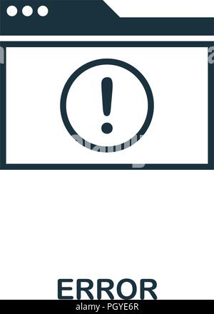 Error icon. Monochrome style design from internet security collection. UI. Pixel perfect simple pictogram error icon. Web design, apps, software, prin Stock Vector