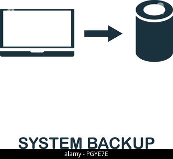 System Backup icon. Monochrome style design from internet security collection. UI. Pixel perfect simple pictogram system backup icon. Web design, apps Stock Vector