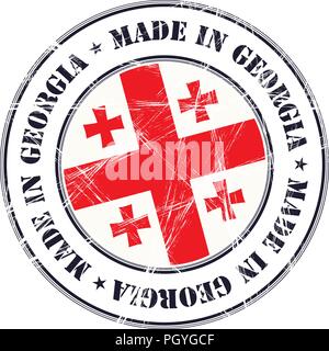 Made in Georgia grunge rubber stamp with flag Stock Vector