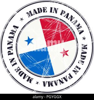 Made in  Panama grunge rubber stamp with flag Stock Vector