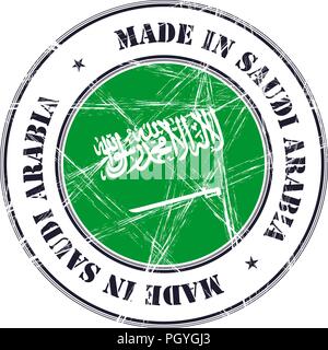 Made in Saudi Arabia grunge rubber stamp with flag Stock Vector