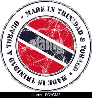 Flag of Trinidad and Tobago in grunge style with waving effect, vector ...
