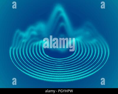 Big data abstract background. Flowing 3D sound waves. Stock Vector