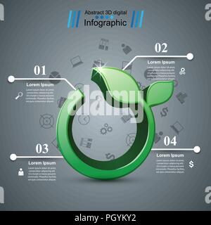 Grass 3d icon. Health infographic. Stock Vector