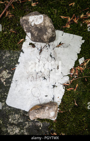 Memorial tomb of writer and philosopher Mary Wollstonecraft in St Pancras Old Church, Somers Town, London, UK Stock Photo