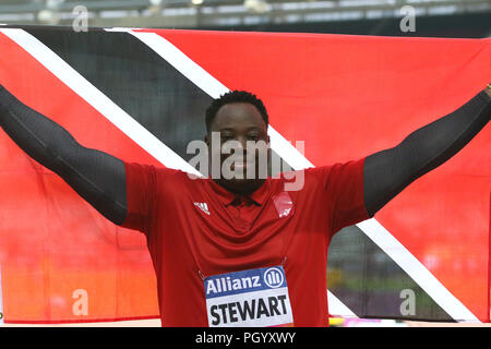 Akeem STEWART of Trinidad & Tobago wins gold in the Men's Javelin Throw F44 Final at the World Para Championships in London 2017 Stock Photo