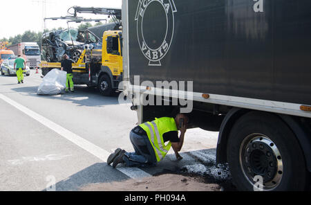 Germany, Hanover. 29th Aug, 2018. A patrol car of the motorway police ...