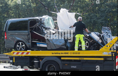 Germany, Hanover. 29th Aug, 2018. A patrol car of the motorway police ...