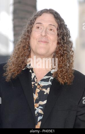 Weird Al Yankovic at the induction ceremony for Star on the Hollywood Walk of Fame for Weird Al Yankovic, Hollywood Boulevard, Los Angeles, CA August 27, 2018. Photo By: Michael Germana/Everett Collection Stock Photo