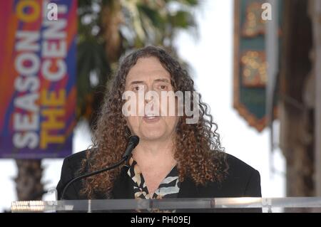 Weird Al Yankovic at the induction ceremony for Star on the Hollywood Walk of Fame for Weird Al Yankovic, Hollywood Boulevard, Los Angeles, CA August 27, 2018. Photo By: Michael Germana/Everett Collection Stock Photo