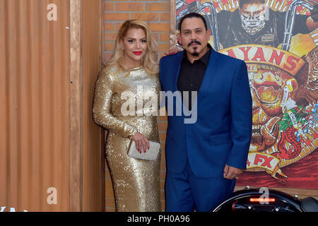 Yadi Valerio Rivera and Emilio Rivera attending the premiere of FX's 'Mayans M.C.' at TCL Chinese Theatre on August 28, 2018 in Hollywood, California. Stock Photo