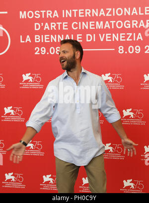 (180829) -- VENICE, Aug. 29, 2018 (Xinhua) -- Actor Alessandro Borghi poses for photos during the  photocall of the movie 'Sulla Mia Pelle (On My Skin)' at the 75th Venice International Film Festival in Venice, Italy, Aug. 29, 2018. (Xinhua/Cheng Tingting) (jmmn)