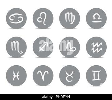 grey zodiac outline stylized sign horoscope vector illustration EPS10 Stock Vector
