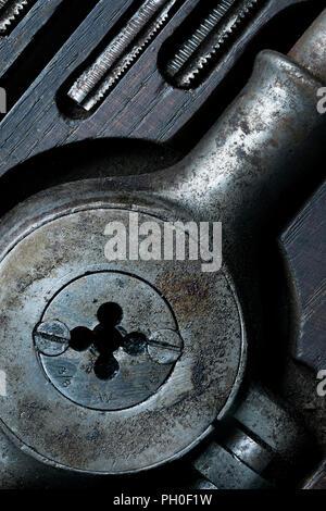 Thread cutting tap and die set. Stock Photo