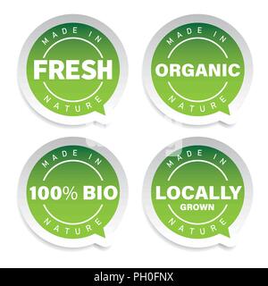 Organic product label set Stock Vector