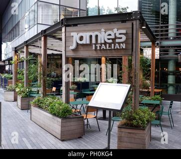 Jamie Oliver's Jamie's Italian restaurant at More London Riverside, London (UK) Stock Photo