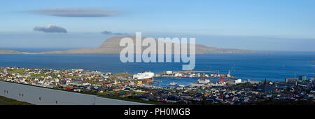 Panoramic, View of the capital Thorshavn Faeroe Islands Stock Photo