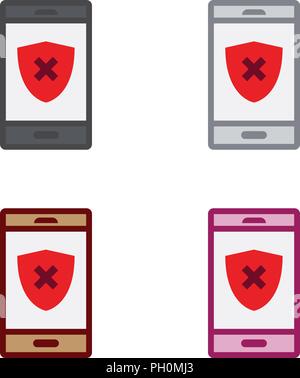 Smartphone unsecure Stock Vector