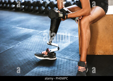 I Believe in Myself. Calm and Beautiful Disabled Athlete Woman in  Sportswear with Prosthetic Leg Standing in Yoga Pose on the Stock Photo -  Image of pleasure, fitness: 231467750