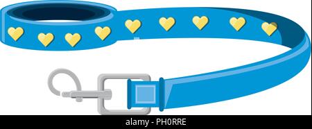 pet collar and leash over white background, vector illustration Stock Vector