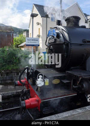 The Jacobite Steam Train waiting to depart from Fort William station, Lochaber, Scotland Stock Photo