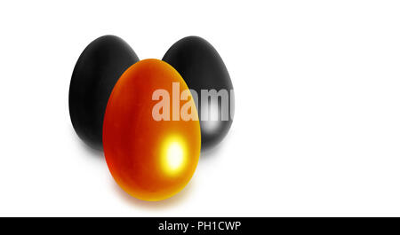 row of colored eggs Stock Photo