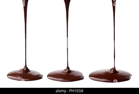 Melted chocolate, isolated on white background, clipping path Stock Photo