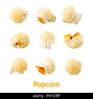 popcorn, isolated on white background, clipping path, full depth of field Stock Photo